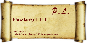 Pásztory Lili névjegykártya