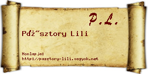 Pásztory Lili névjegykártya